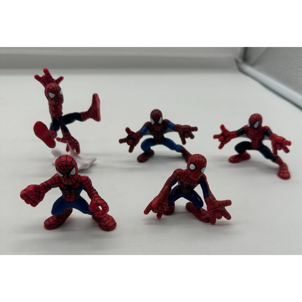 Lot of 5 Marvel Super Hero Squad Spider-Man Figures - Hasbro Mini Action Toys